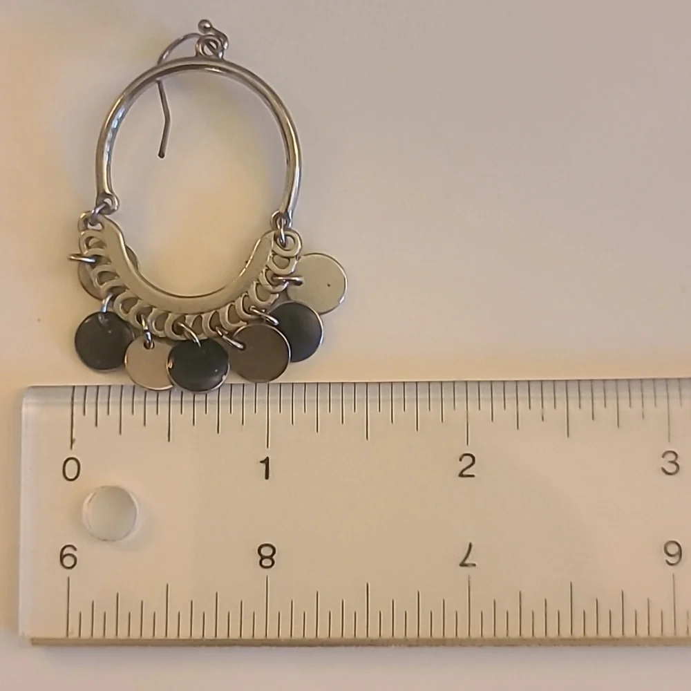 NY Collection Silver & Blue Circle Necklace & Earring Set with Matching Braclet